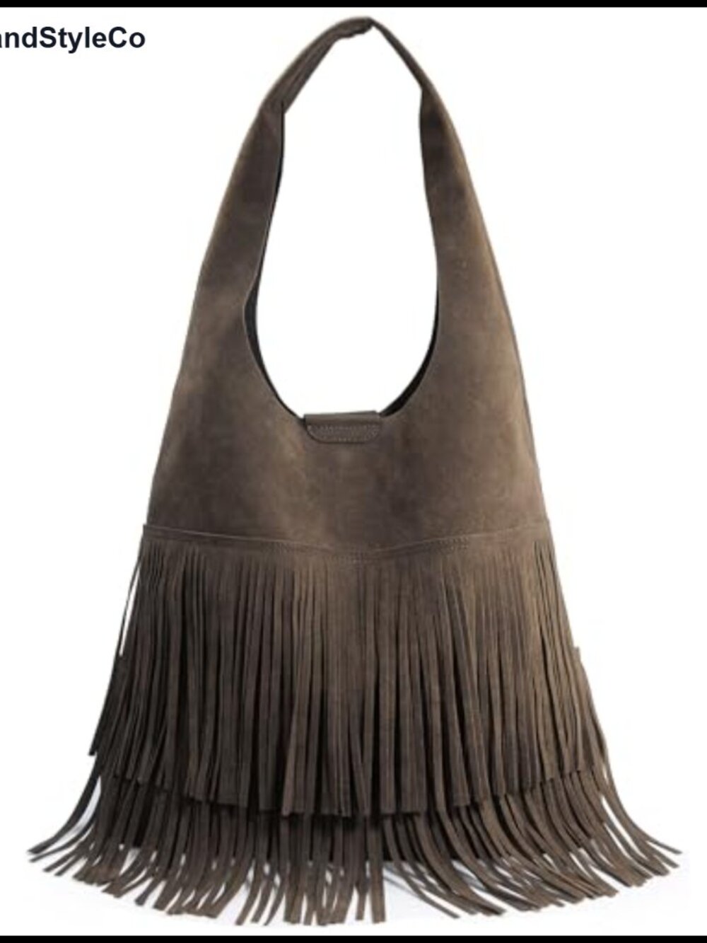 Tassel Faux Suede Hobo Bag for Women Fringe Shoulder Handbag Magnetic Closure
